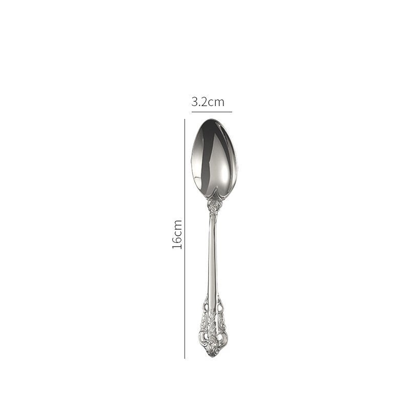 Luxus Palace Besteck Set Edelstahl Steak Messer Gabel Hause Komplette Geschirr Kaffee Löffel Teelöffel Küche Utensilien: violet
