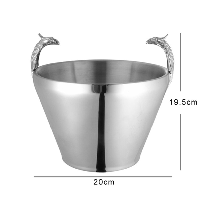 Stainless steel portable ice bucket with ice clip bar KTV beer red wine champagne ice bucket commercial ice bucket: 12
