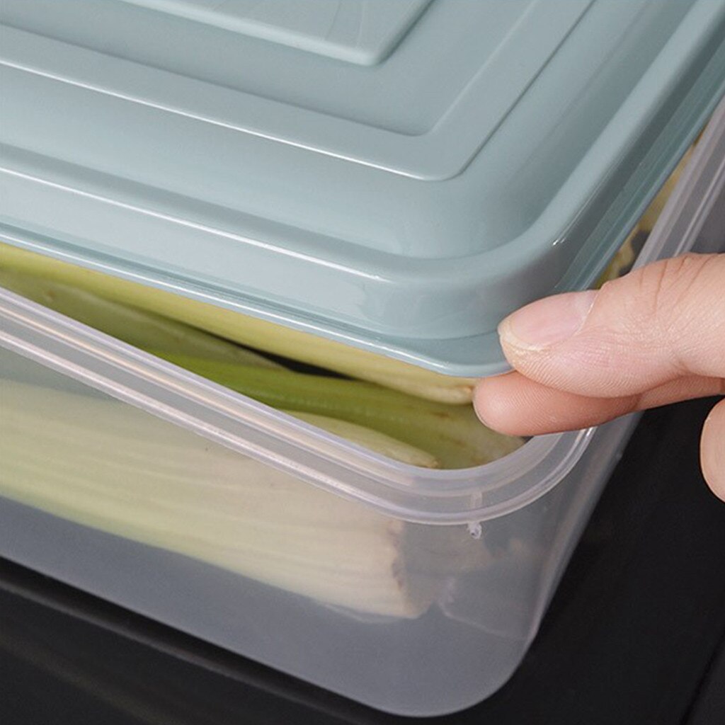 2#Kitchen Plastic Food Vegetable Storage Container Organizer Fridge Storage Box Food Containers Small Refrigerator Storage Boxes
