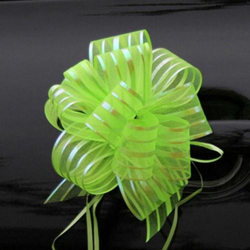 10Pcs Organza Ribbon Pull Bows Ribbons Flower Wrappers Wedding Party Car Decoration DIY Wedding Room Decoration Pull Flower: Red