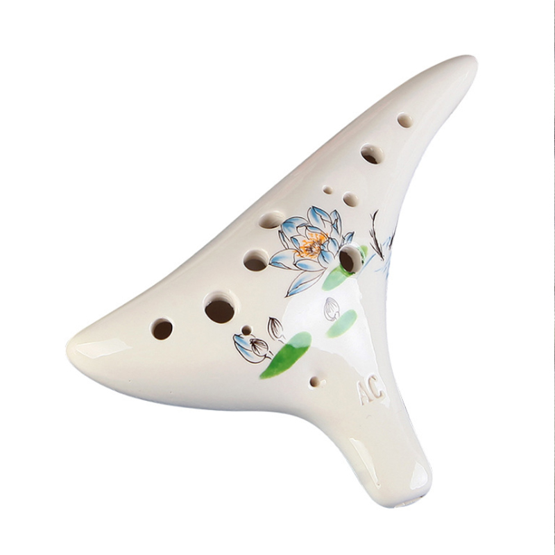 12 Hole Ocarina van Tijd Keramische Top Alto C Fluit 6 patroon Ocarina Fluit Wind Orff 13 graden FLU09