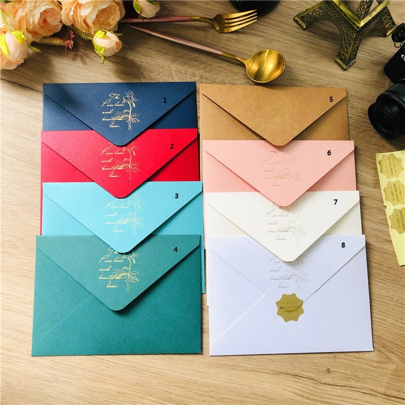 25 Stuks Gold Folie Huwelijksuitnodiging Kaarten Enveloppen Voor 5X7 Inch Bruiloft Kaarten Met Gouden Seals Mailing Envelop