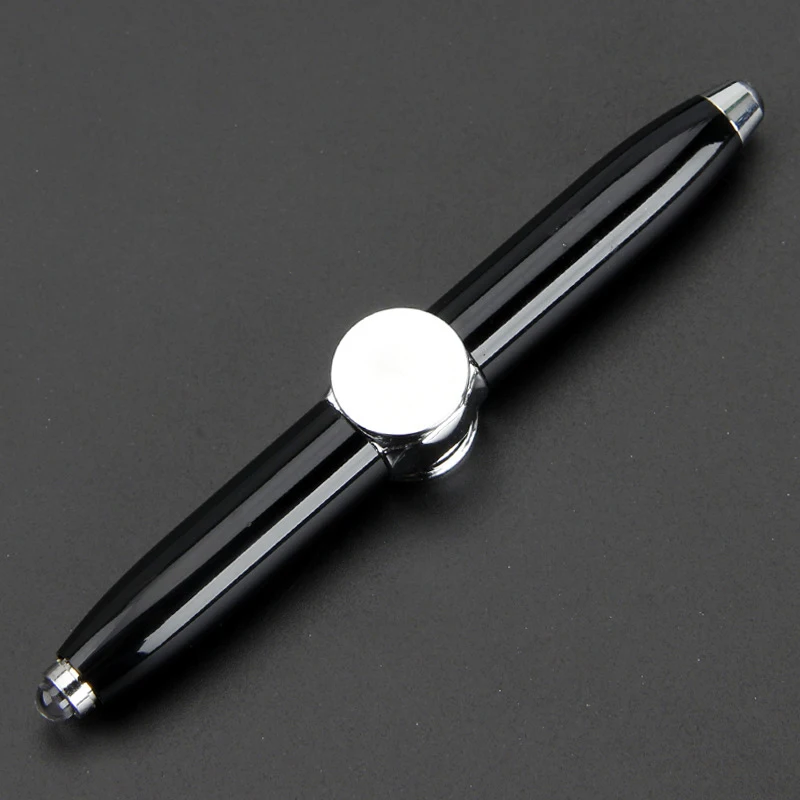 Led Spinnen Pen Fidget Angst Decompressie Gyro Metalen Balpen Kantoor Schoolbenodigdheden Schrijfpennen Speelgoed Voor Kinderen Volwassenen: YELLOW