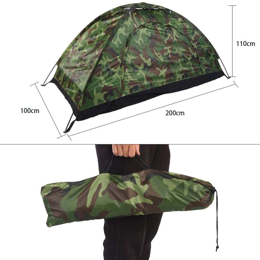 Kamouflage Campingtält - Ultralätt - 3-4 Personer - Utomhus - Vattentätt 1500mm - Aluminiumlegering: 1 person