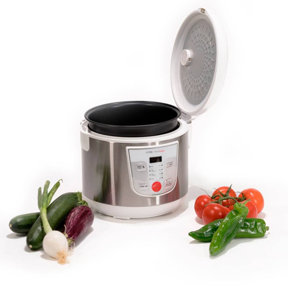 Robot de Cocina Multifunción RB700, Programable 24H. 5 Litros (10 Comensales). 8 Menús 8 Programas. Pantalla y Recetario