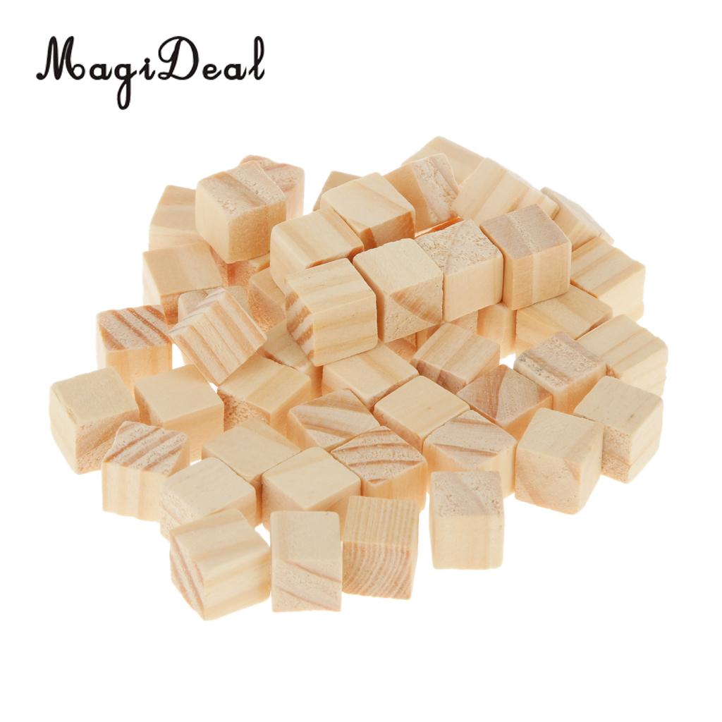 Magideal 50 Stuks Houten Vierkante Tegels Voor Ambachten Hout Family Fun Board Games Grote Crafting Accessoire Kinderen