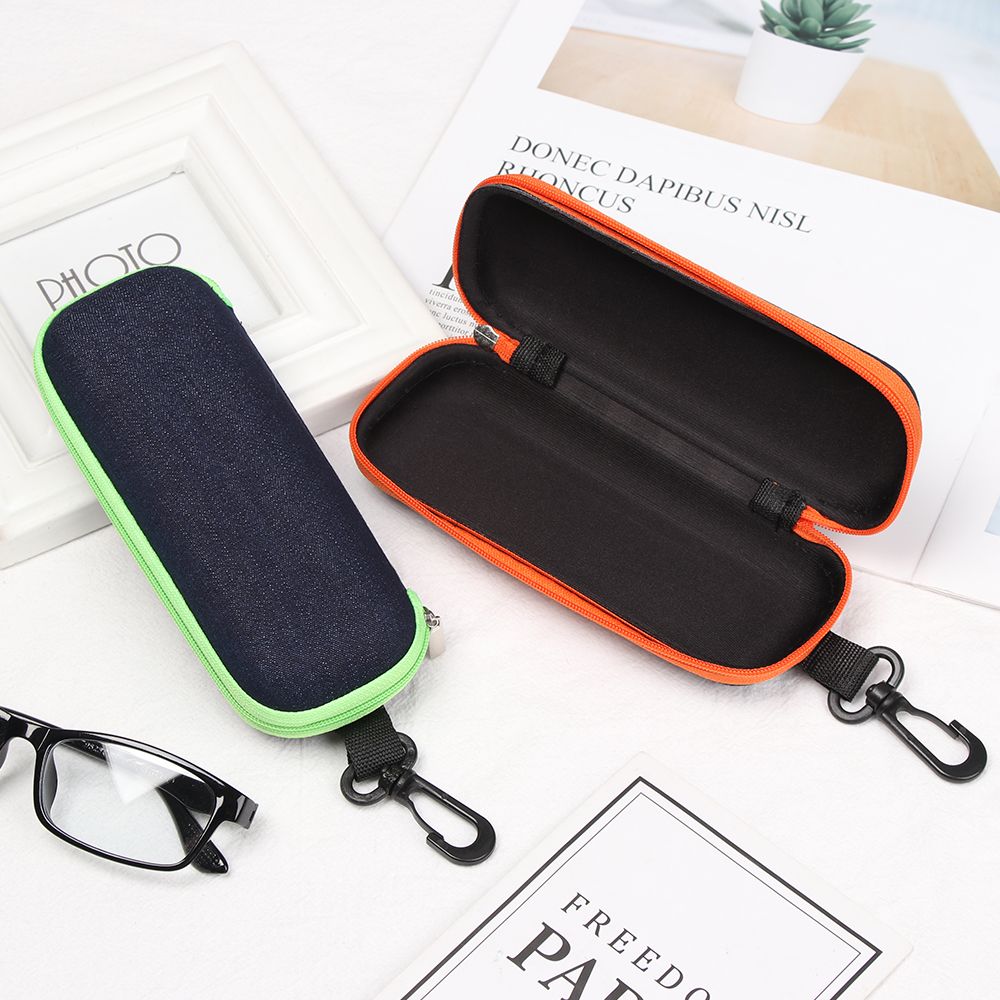 Mode Denim Stof Bril Doos Rits Zonnebril Bescherming Container Brillen Etui Leesbril Organizer Draagtas