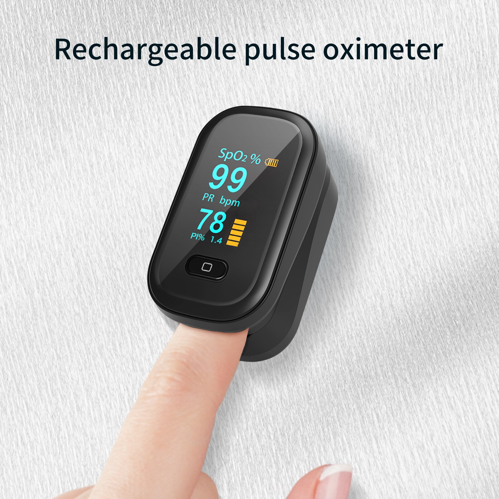 Oxímetro pulso portátil Digital del dedo Pulsoximeter la saturación de oxígeno en la sangre de SPO2 Monitor de ritmo cardíaco Oximetro de dedo