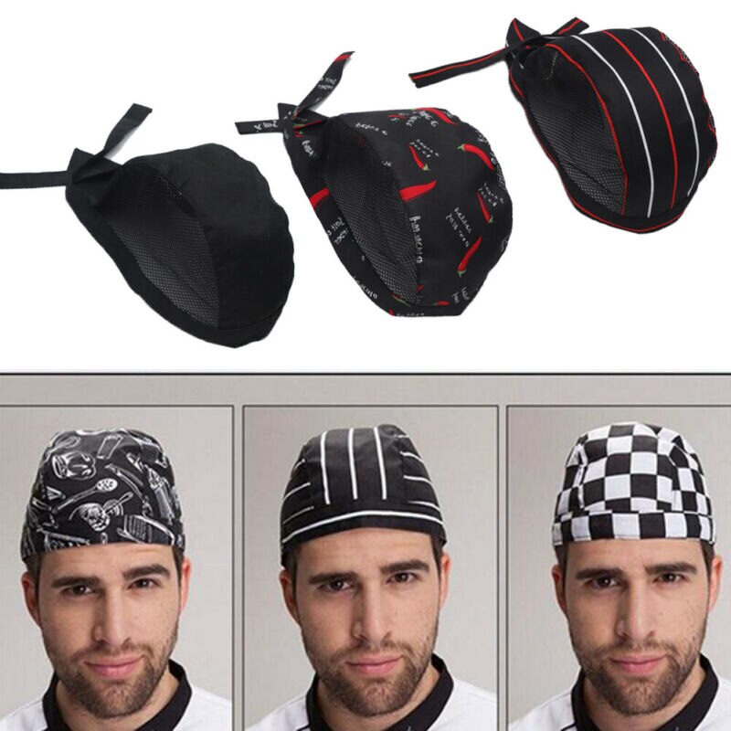 Malla de retales para hombre y mujer, Chef, cocinero de cocina de restaurante, sombreros de Ropa de Trabajo, Boina, Hotel, Bakey, camarero de café con tapa respirable