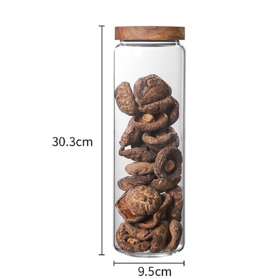 1 Stück kleine Glas vorrats gläser mit luftdichten Deckeln, Kaffee behälter mit Holzdeckel, Glasbehälter für Bohnen, Reis, Zucker: MULTI