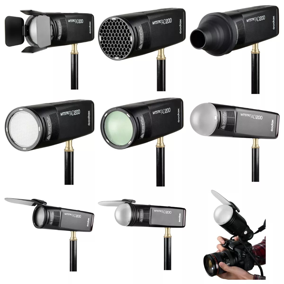 Kit de remplacement pour la photographie, pour Godox AK-R1 H200R AD200 V1, Visico 2 têtes rondes, magnétique, Flash, accessoire
