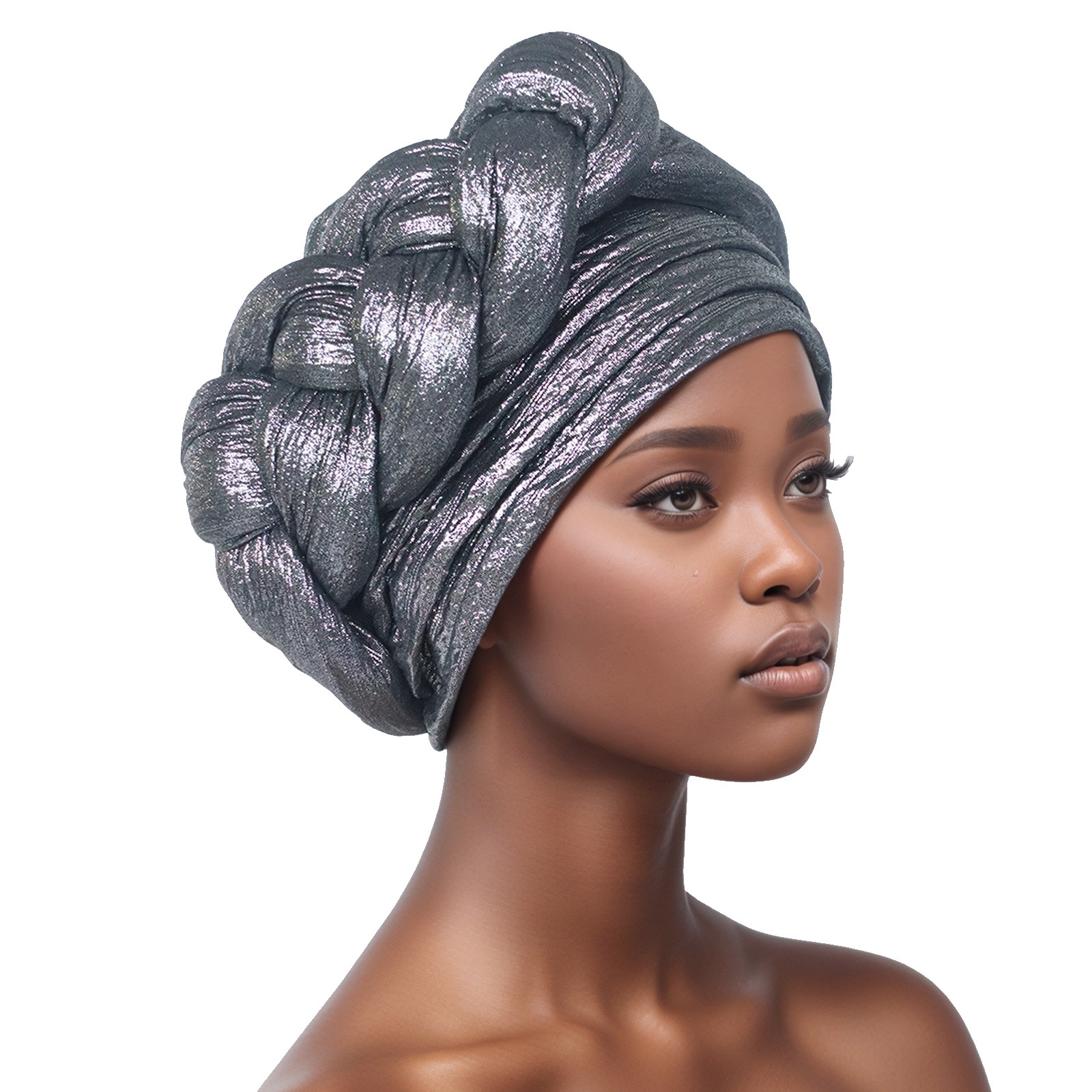 Exaggerated Big Braid Turban Cap for Women African Lady Head Wraps Nigeria Autogele Headtie Wedding Party Headgear Turbante: Rust Red