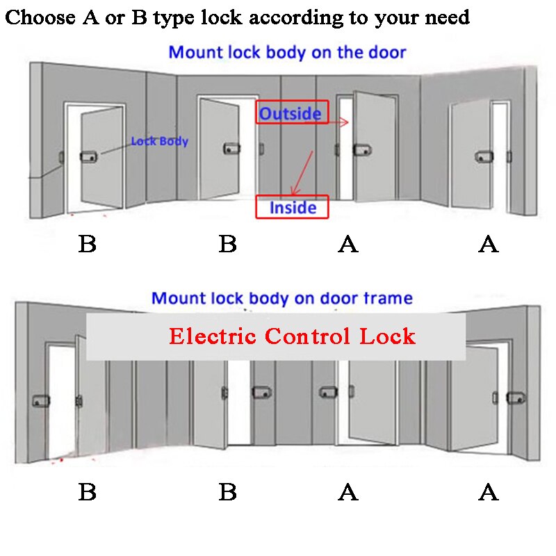 DC12V Powered Gate Access control Lock Key Hidden Lock Electric Lock Door Opener Motor Lock