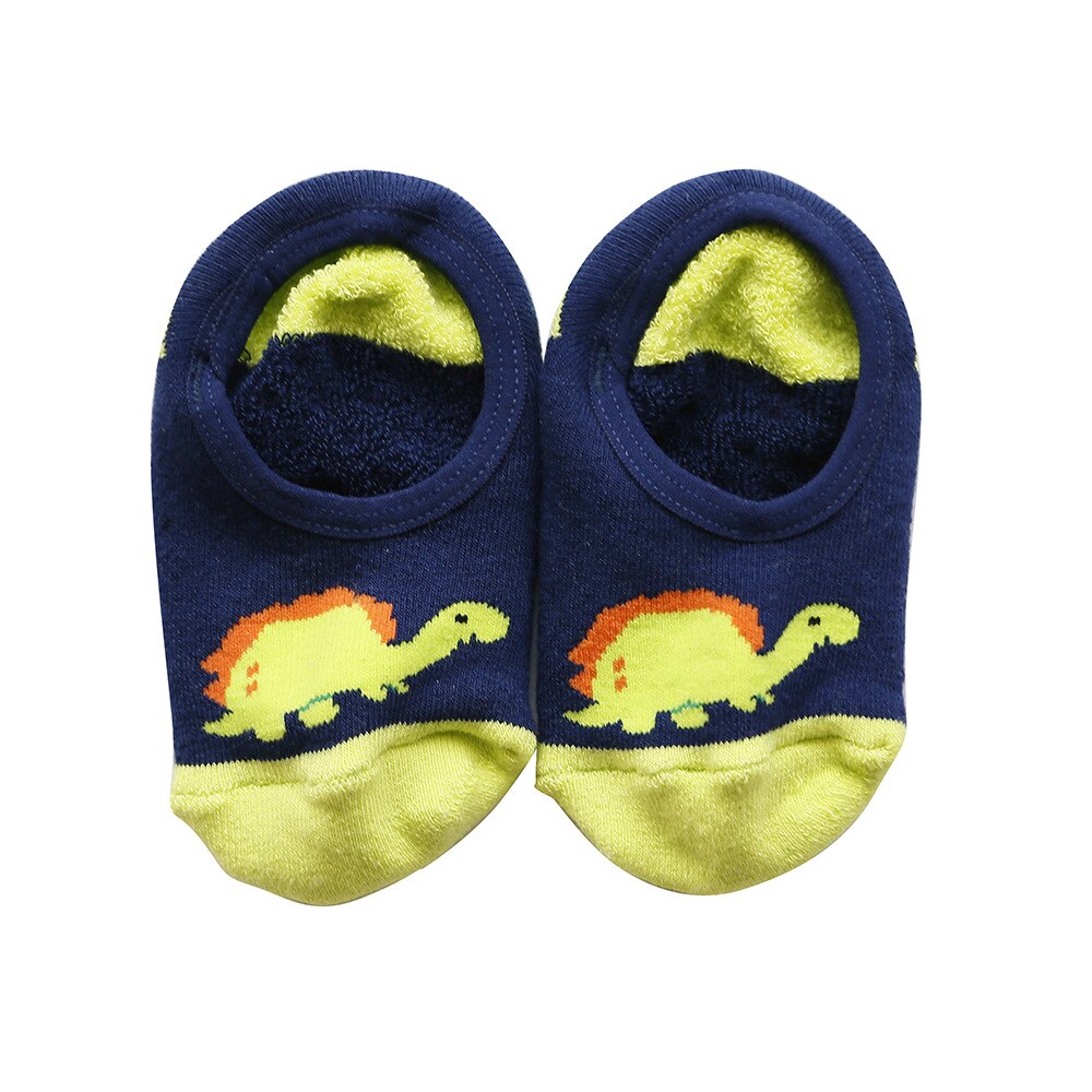 Muslinlife bébé chaussettes courtes coton dessin animé chaussettes enfants enfant en bas âge filles garçons chaussettes courtes anti-dérapant sol chaussettes automne hiver 0-6T: deep blue / 0-1T