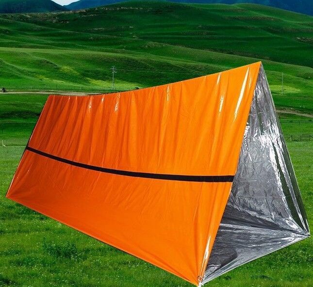 Outdoor Emergency Tent, Survival Blanket, First Aid Blanket, Insulation Blanket, Simple Tent, Sunscreen, Space Blanket: Orange