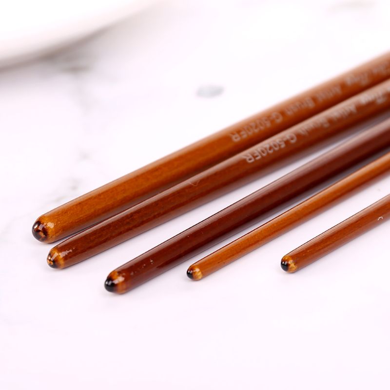 5 Stuks Penselen Ronde/Hazelaar/Angel/Platte Nylon Haar Aquarel Penselen