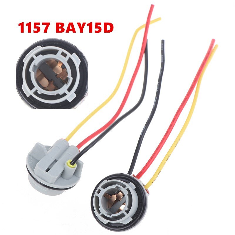 2PCS 1157 Bulb Socket BAY15D Lamp Holder P21/5W Adapter Base Connector For Brake Light Plastic Car Accessories