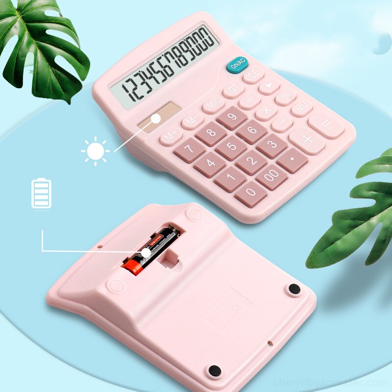 12 digits solar calculator dual power supply student digits electronic large screen calculators home school financial tools