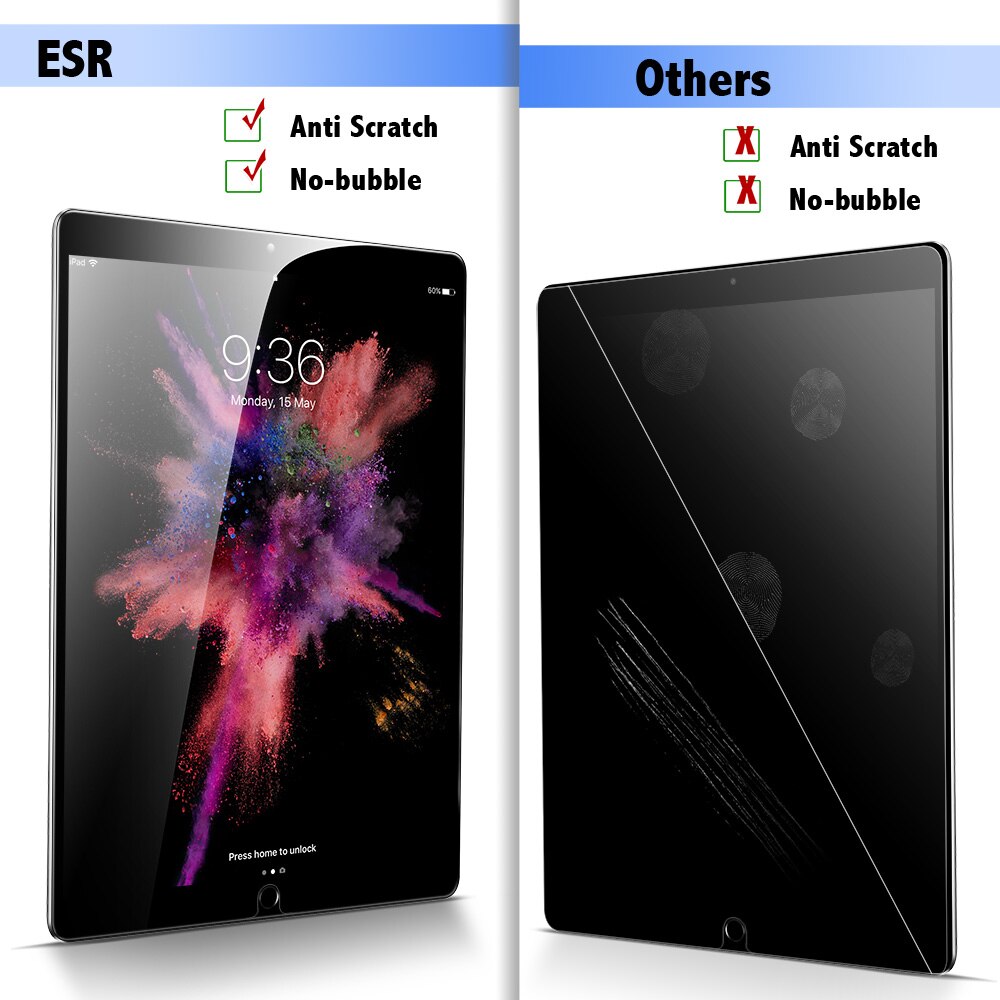 ESR Screen Protector for iPad Pro 10.5 Air 3 9H Tempered Glass Anti-Scratch Screen Protector with Install Kit for iPad Air3