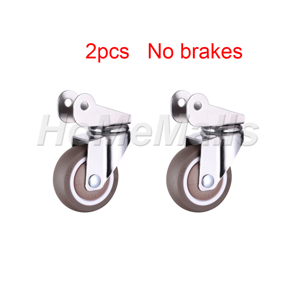 Ruedas para cunas y otros equipos pequeños, ruedas pequeñas que no dañan el suelo, 2/4 unidades: 2 inch / 2pcs No brakes