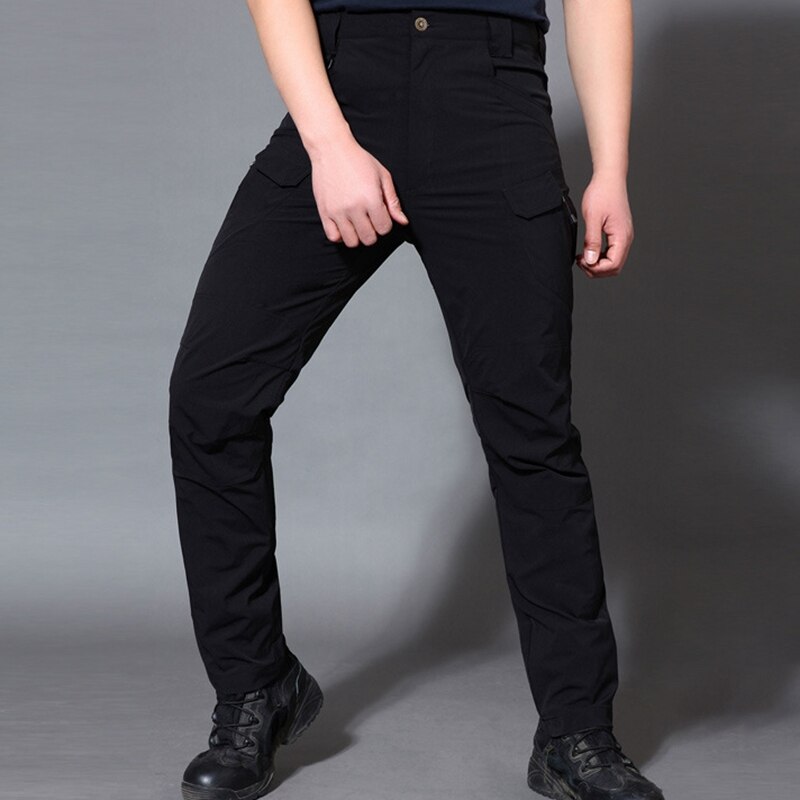 TOPMen's Pants Waterproof Windproof Trousers Outside Sports Hiking Pants Multi-Pocket Work Pants Black M