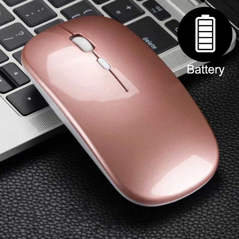 Mouse Gamer Wireless Mouse for Notebook Laptop Computer PC,Slim Mini Noiseless Ergonomic Mause 2.4G USB Gaming Mice: Pink