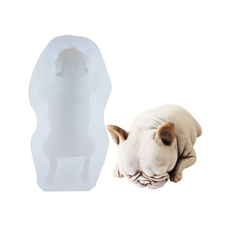 Noël Silicone moule pour chien jolie Mousse gâteau 3D Shar Pei moule crème glacée gelée pouding souffle refroidisseur Fondant outil décoration: 01