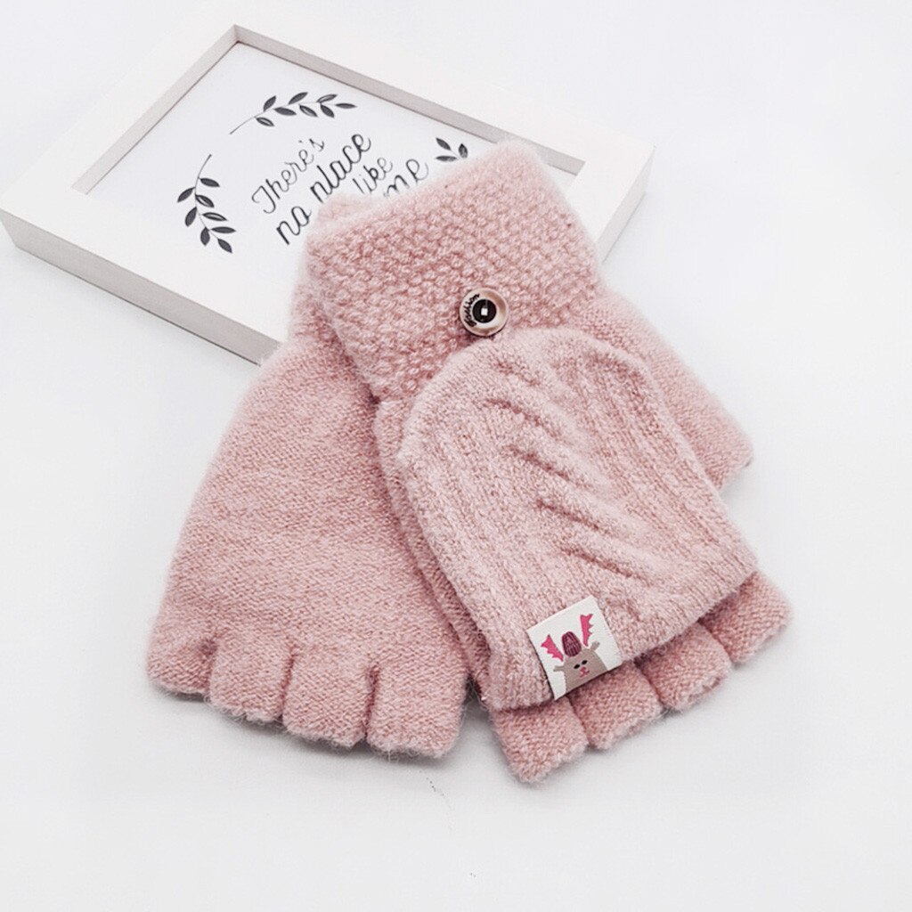 1 Paar freundlicher freundlicher Männer Frauen Winter warm Halten Süße Gestrickte Cabrio kippen oben Fingerlose Fäustlinge Handschuhe