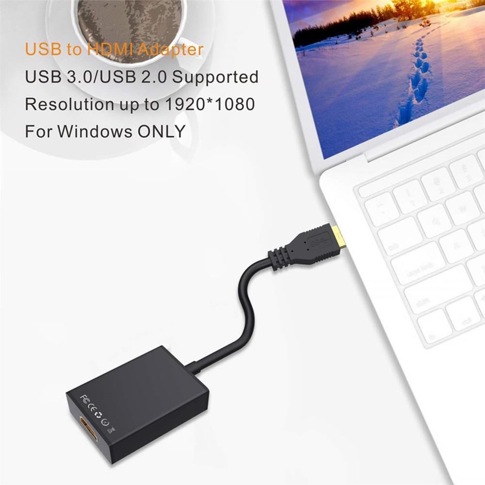 USB 3.0 to HDMI Female Audio Video Adapter Converter Cable for Windows 7/8/10