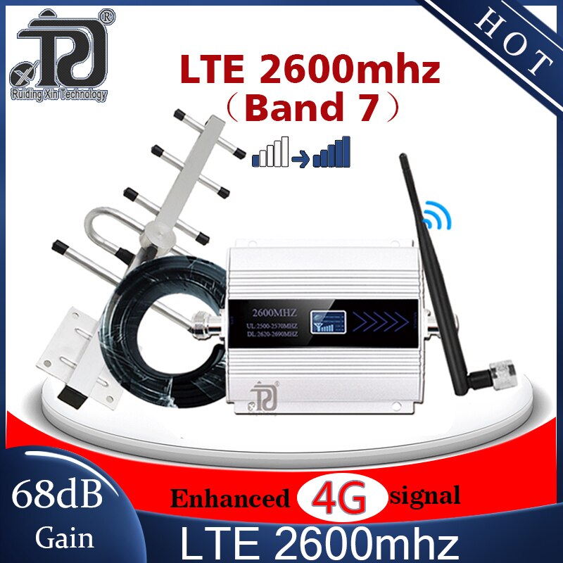 2600mhz LTE 4G cellular signal Booster 4G mobile netzwerk booster Daten Cellular Phone Repeater Verstärker Band7 Yagi antenne