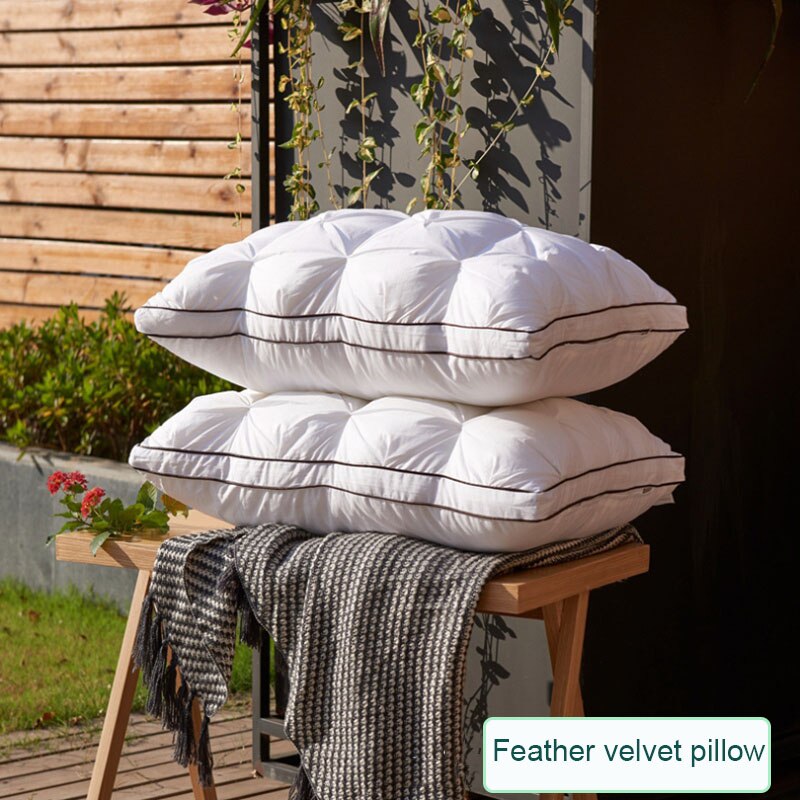 Witte Eend/Ganzendons Veren Kussen Super Zacht Nekkussen Standaard Antibacteriële Elegante Huis Textiel Katoenen Beddengoed Kussen