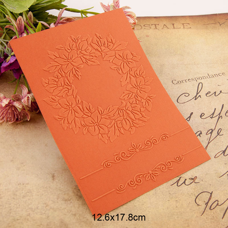 Embossing Folder Flower Wreath Scrapbooking Plastic Embosser Folders Card Making Supplies Album Wedding Invite Paper Craft Decor