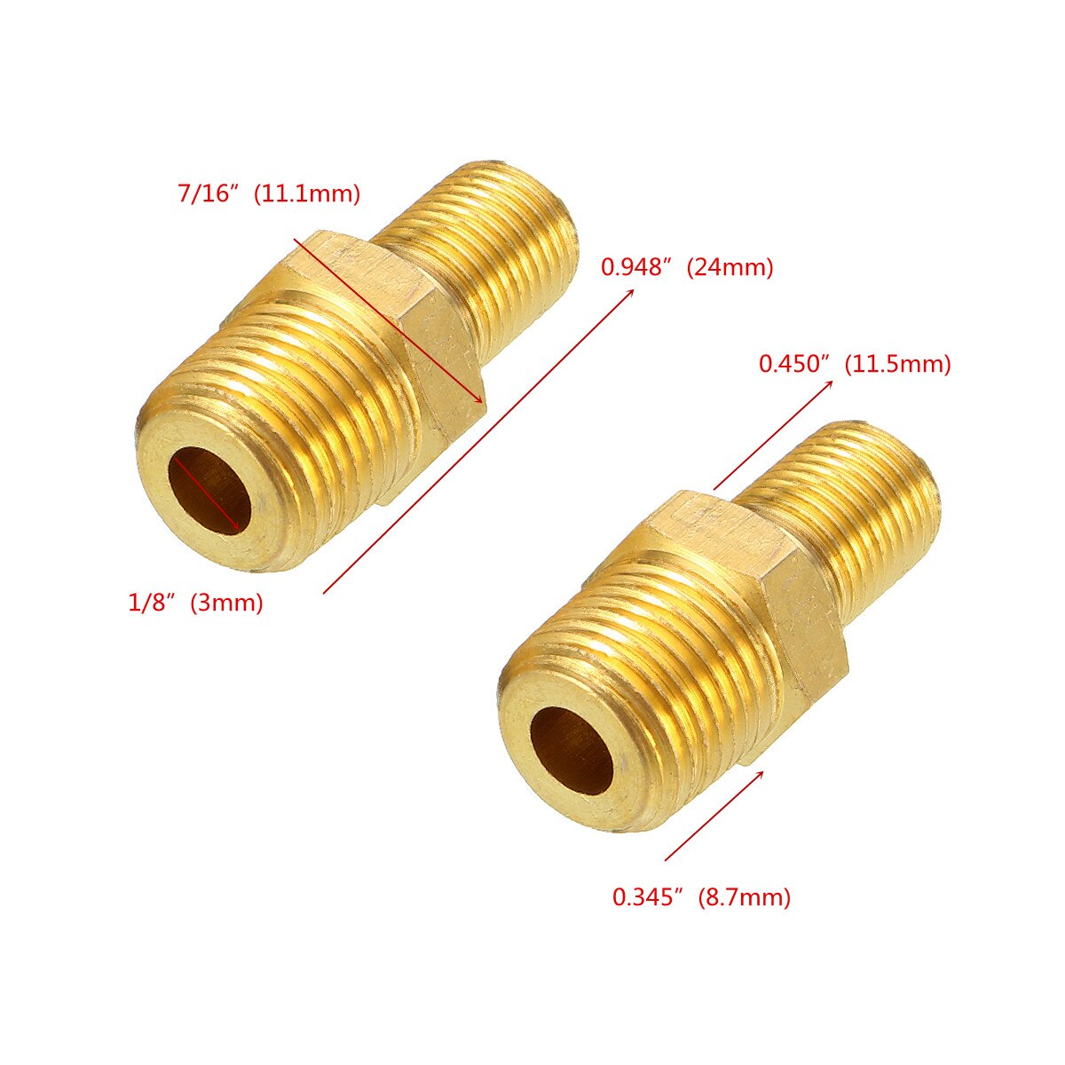 2x Brass Air Compressor Tank Filling Valve 1/8'' Nickel Plated Schrader NPT Pressure Valve Pressure Tank Valve