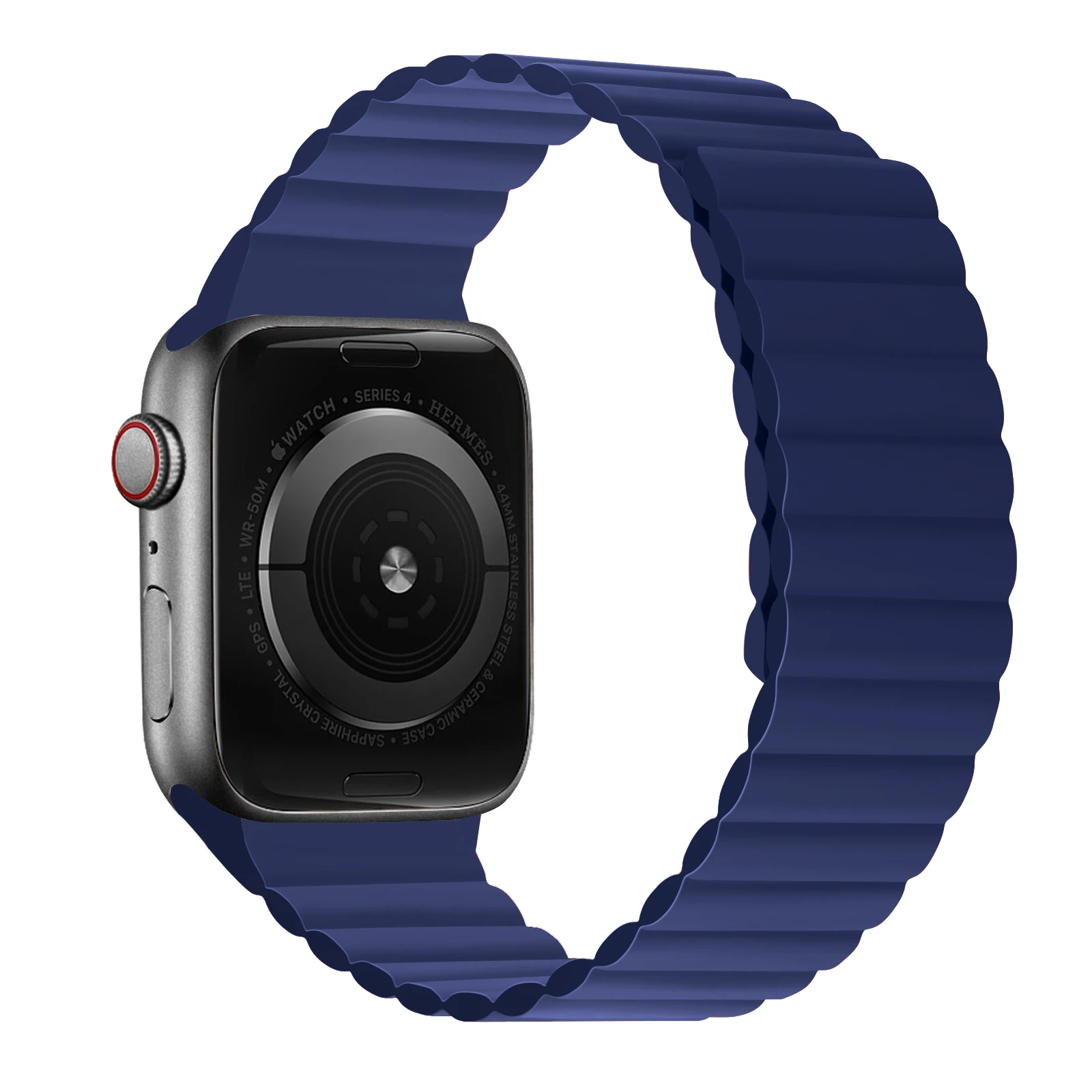 Silikon-Magnetarmband für Apfel Uhr Ultra 49 mm 6 5 4 SE 44 mm 40 mm 10 9 8 7 41 mm 42 mm 45 mm 46 mm Ersatzband iWatch Gürtel: Blau Weiß / 14mm