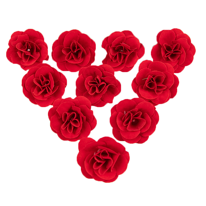 10 Hoofden Fluwelen Roos Kunstbloemen Voor Thuis Bloemenarrangement Kerstkrans Accessoire Bruiloft Bruids Boeket Decoratie: Default Title