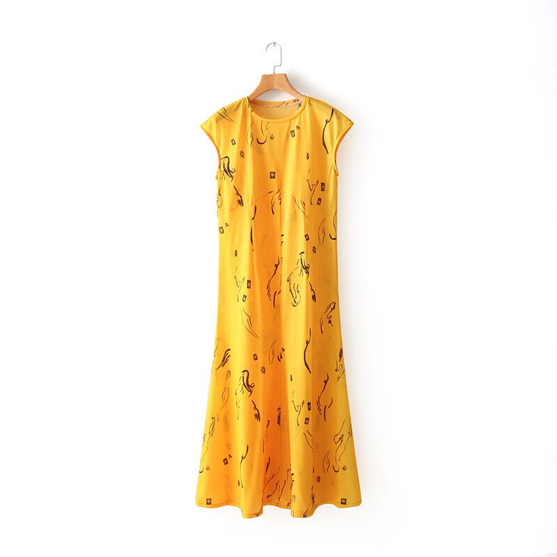 JuneLove été femmes bohème o cou imprimé longue longueur de plancher robe à manches courtes robe droite femme tenue décontractée