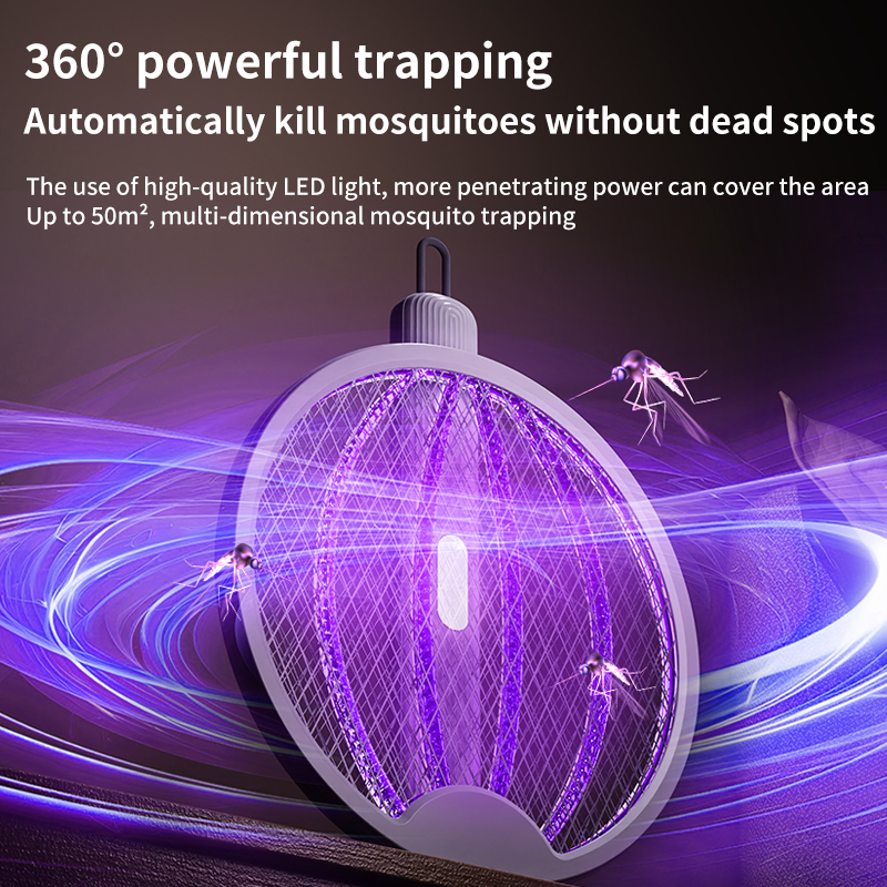 4 In 1 Electric Mosquito Racket Foldable USB Rechargeable UV Mosquito Lamp Light Wave Mosquito Lure Electric Insect Killer