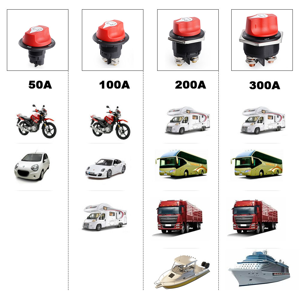 50a 100a 200a 300a interruptor de bateria de carro dc 32v desconexo isolador de energia cortar kit de interruptor de rally para carro motocicleta caminhão barco