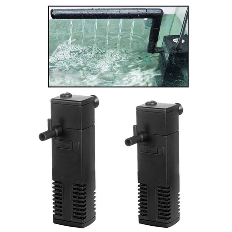 Internal 3-in-1 Aquarium Filter Adjustable Turtle Tank Built-in Filter Pump