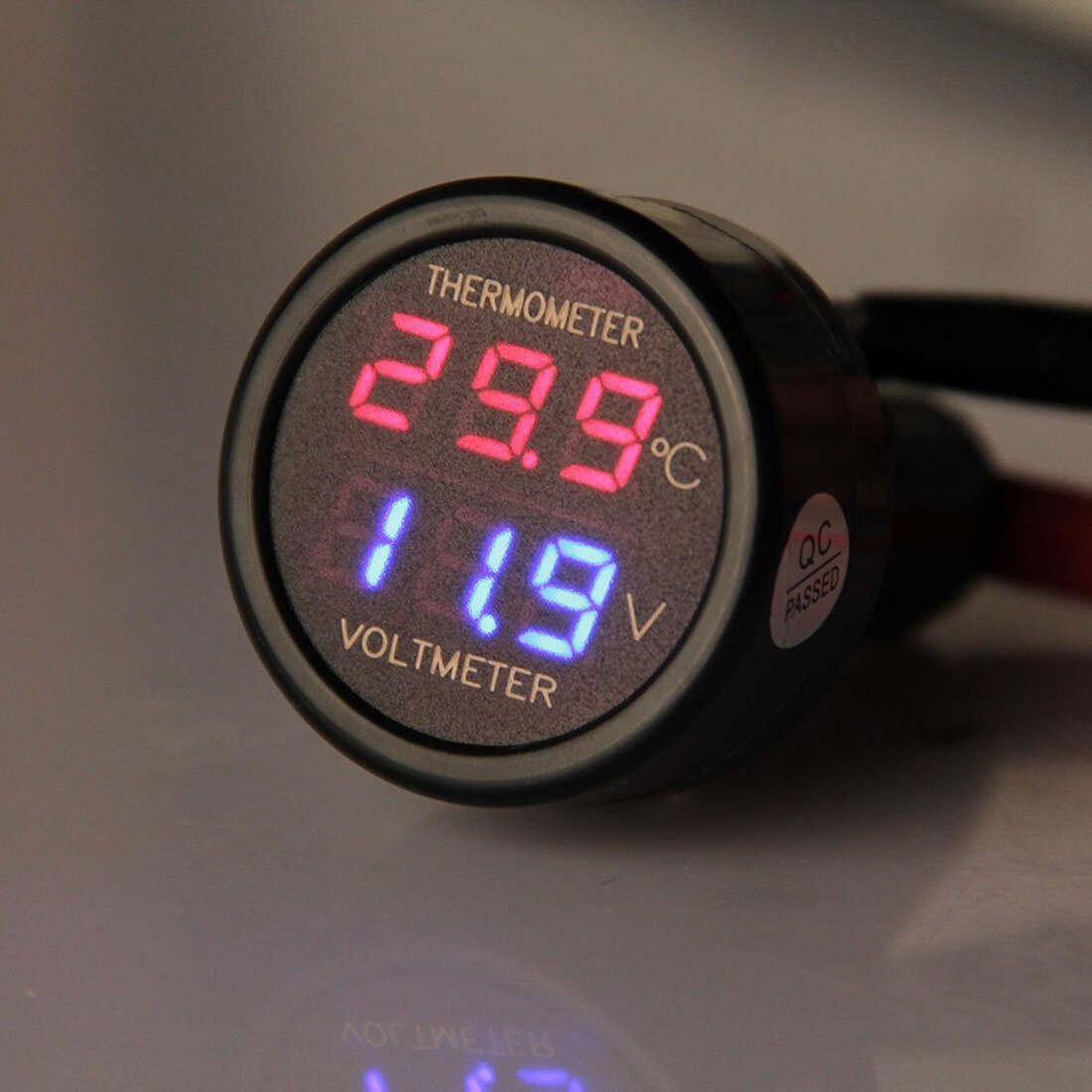 Digital LED Car Cigarette Lighter Voltmeter Thermometer Car Truck USB Charger 12V/24V Temperature Meter Voltmeter 3 in 1/ 2 in 1: 2 in 1 Red Blue LED