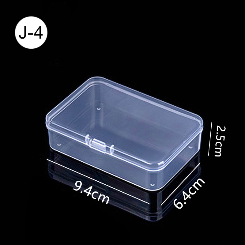 Mini cajas rectangulares de plástico transparente para almacenamiento de joyas, contenedor, caja de embalaje para pendientes, anillos, cuentas, colección de artículos pequeños: Rosa