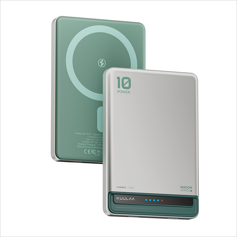 KUULAA Magnetische Energie Bank 10000Ah Drahtlose Tragbare ladegerät 20W Schnelle Aufladung Für magsafe Für iPhone 16 15 14 Por max PowerBank: schwarz