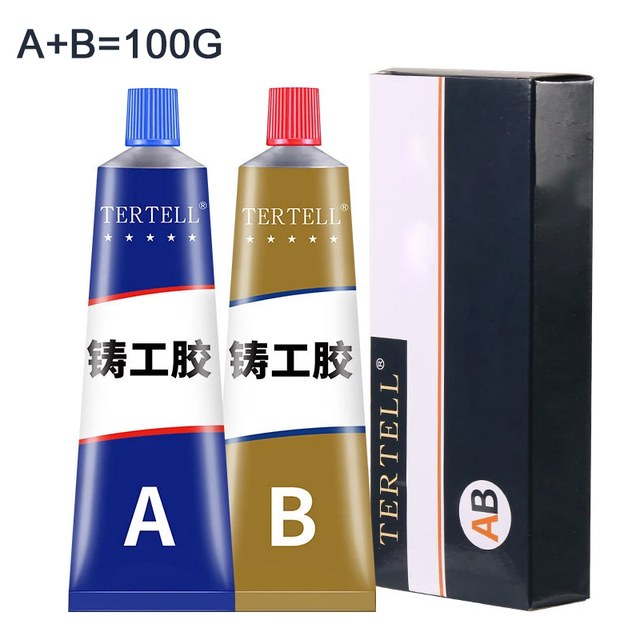 100/50/20g Metal Repair Adhesive High Strength Bonding Sealant Weld Seam Metal Adhesive Heat Resistance Strong Casting AB Glue: Blue