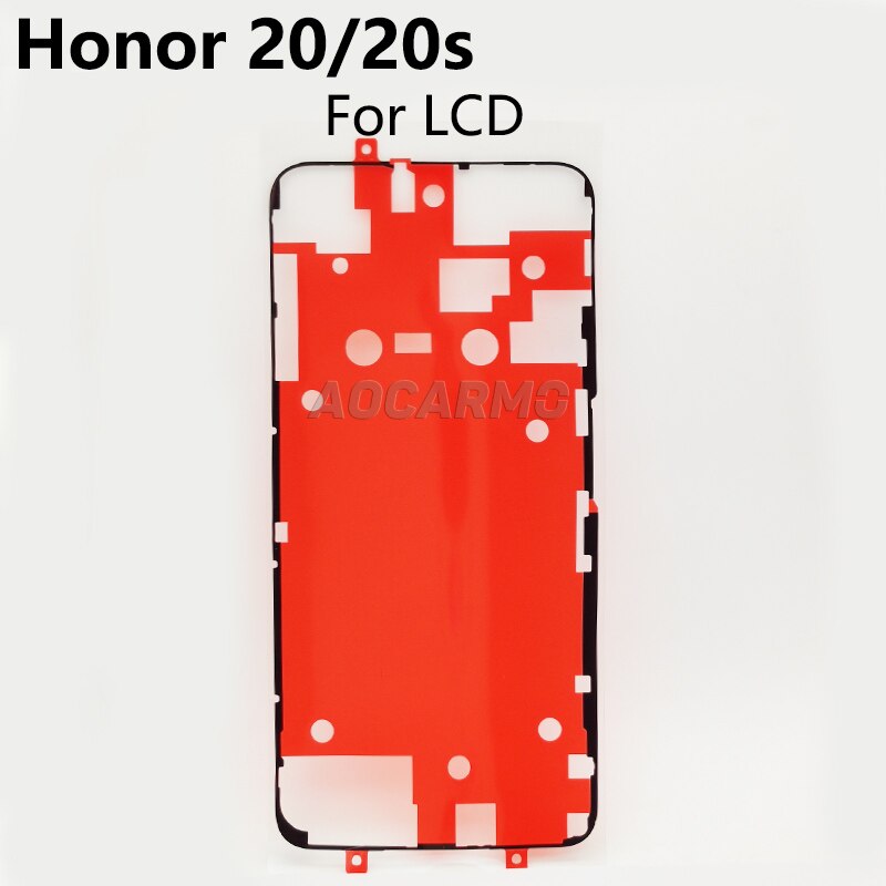 Aocarmo frente display lcd tela adesiva voltar bateria capa traseira adesivo fita de cola para huawei honor 20 / 20s