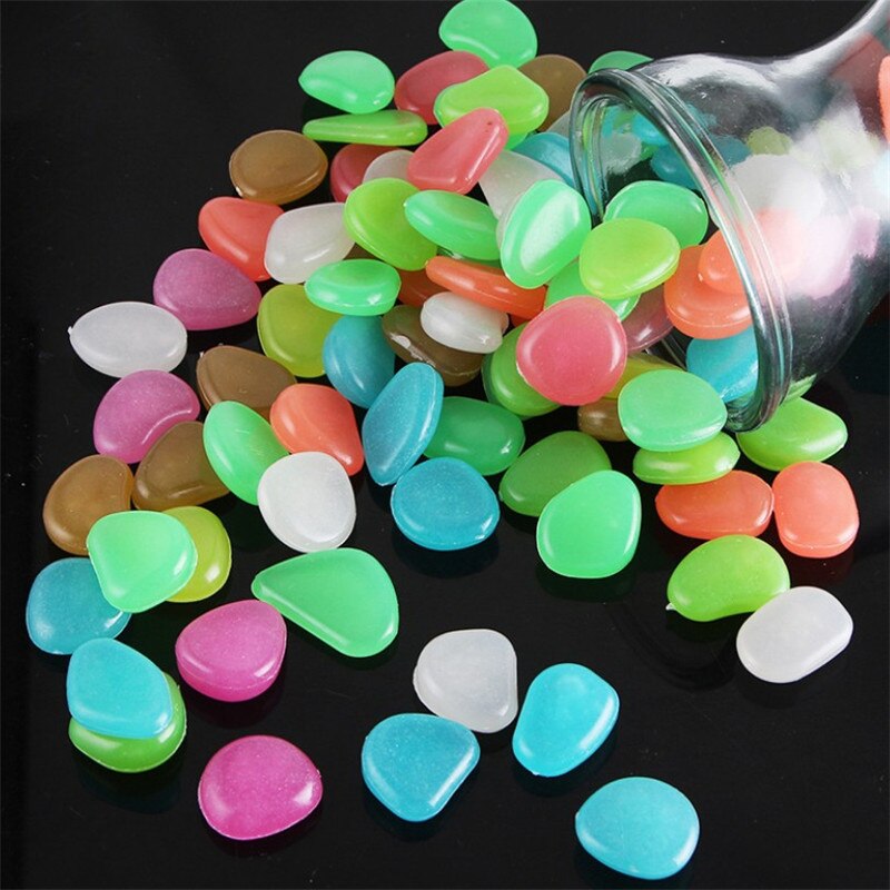 10 Pcs Amazing Garden Decor Luminous Stones Glow In the Dark Pebbles Light Emitting Aquarium Fish Tank Decoration Pebble Rocks