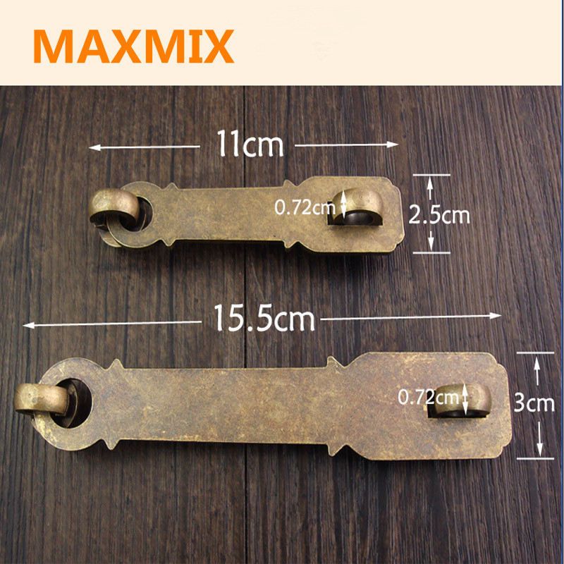 Chinese antique lock Pure copper chain Buckle Door Latch Door lock Copper thickened latch
