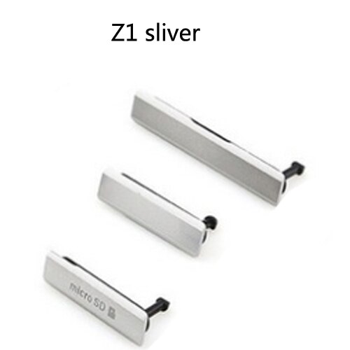 Funda protectora de polvo para Sony xperia z3 compact Mini M55W D5803 D5833 Z2 Z1, puerto de carga Micro SD USB y tarjeta SIM trasera: Z1 L39h  Sliver