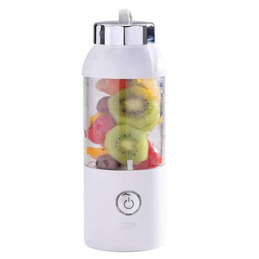 500ML Household Juicer Fruit Shake Mixer Mini Portable Multi-Function USB Charging Juicer Cup Fruit Electric Juice Mixing Cup: White