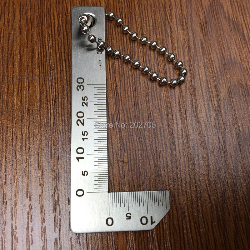 Calibrador de chaflán de acero inoxidable, regla de chaflán de graduación de 0-15mm, precisión de 0,5mm, 0,25mm