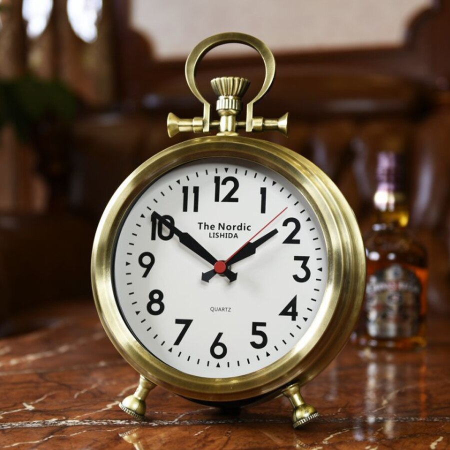 Large Nordic Metal Retro Table Clock Living Room O... – Grandado